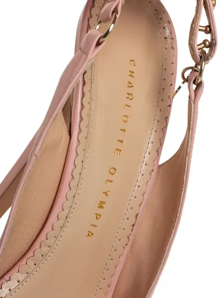 Δερμάτινα σανδάλια Charlotte Olympia ροζ