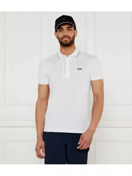 BOSS GREEN Polo paule 4 alb