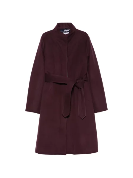 Cu centură palton Norwegian Wool de lână violet