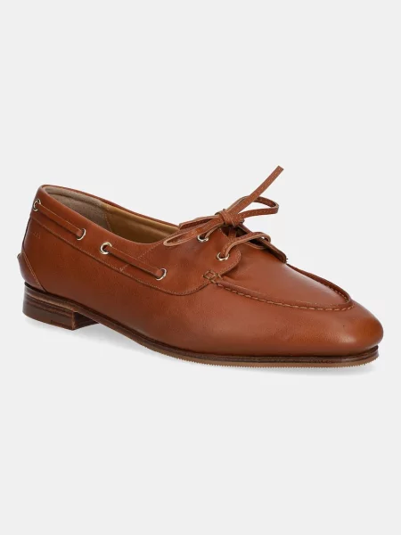 Bally mocasini de piele femei cu plat maro