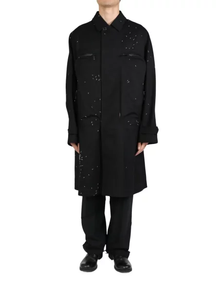 Palton Undercover de lână cu imagine negru