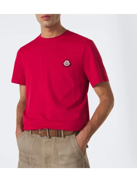 Tricou Moncler din jerseu roșu