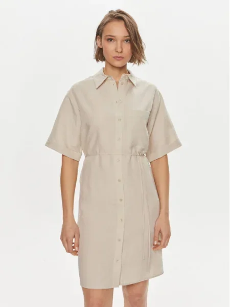 Calvin Klein Rochie tip cămașă bej