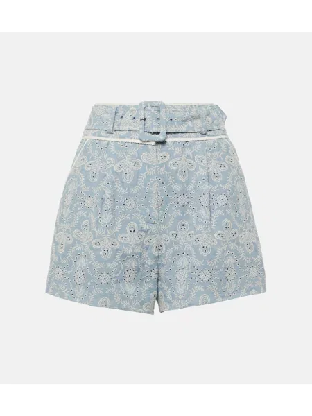 Pantaloni scurți Veronica Beard cu talie înaltă albastru