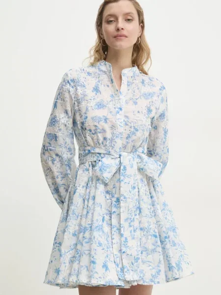 Answear Lab rochie mini evazati albastru