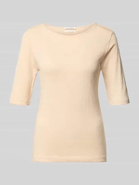T-shirt z dekoltem typu łódka Christian Berg Woman brązowa