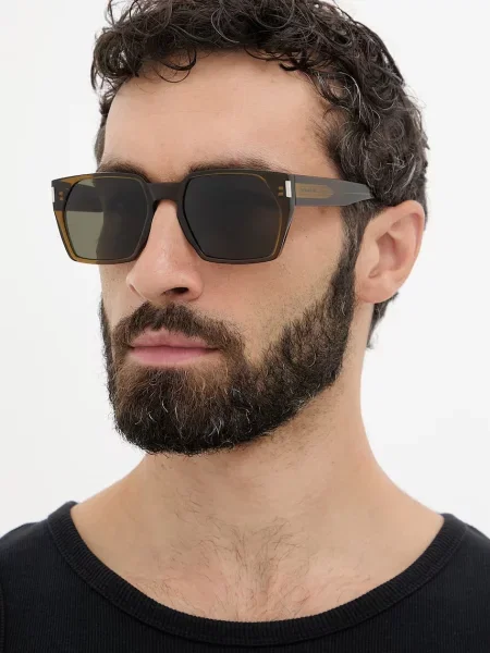 Saint Laurent ochelari de soare pătrați pentru bărbați maro