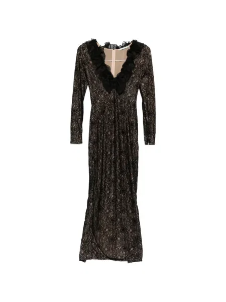 Rochie maxi Alessandra Rich din dantelă de costum negru