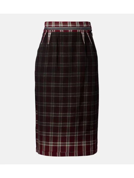 Osłona spódnica ołówkowa Maison Margiela w kratkę