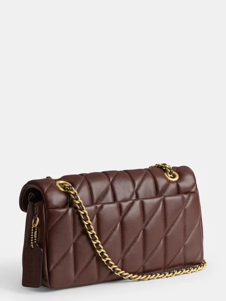 Coach geantă de piele Tabby Shoulder Bag 26 With Pillow Quilting maro