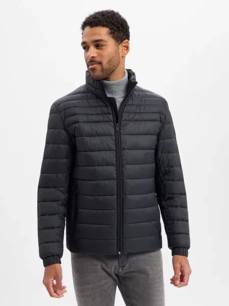 Kurtka pikowana o kroju slim fit z naszywką z logo model Boss Orange czarna