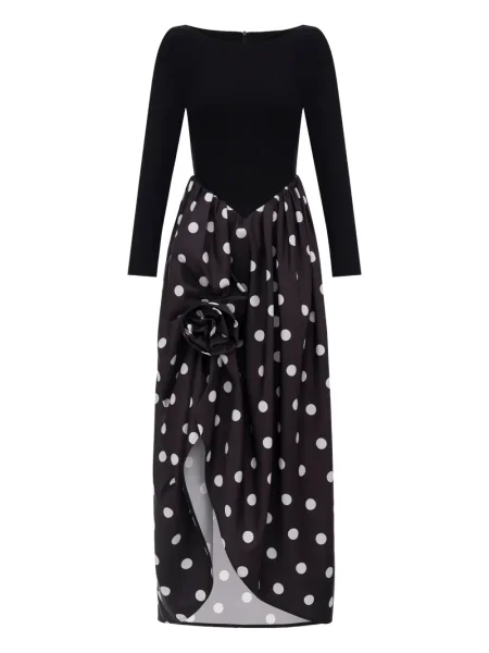 Rochie maxi Sleeper cu buline de costum negru