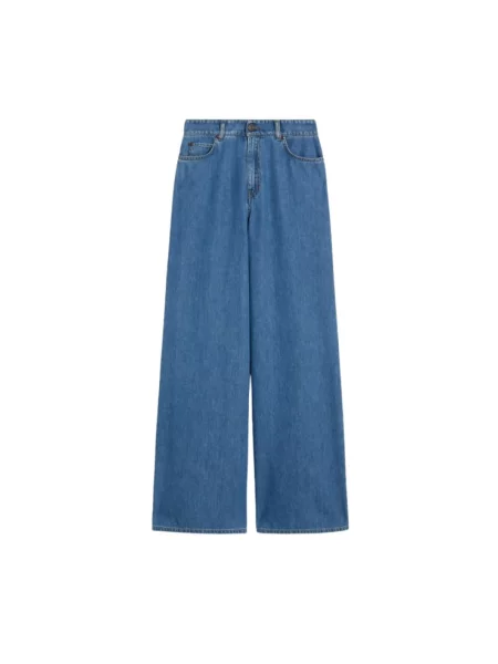 Szerokie jeansy Weekend Max Mara niebieskie