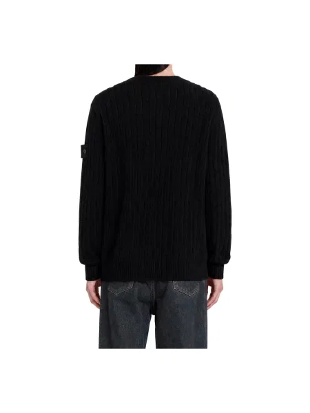 Sweter Stone Island wełniany z kamieniami czarny