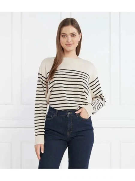 Marc Cain Pulover | Oversize fit cu adaos de lână și cașmir bej