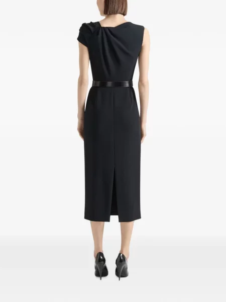 Rochie tip creion Givenchy drapată din crep negru
