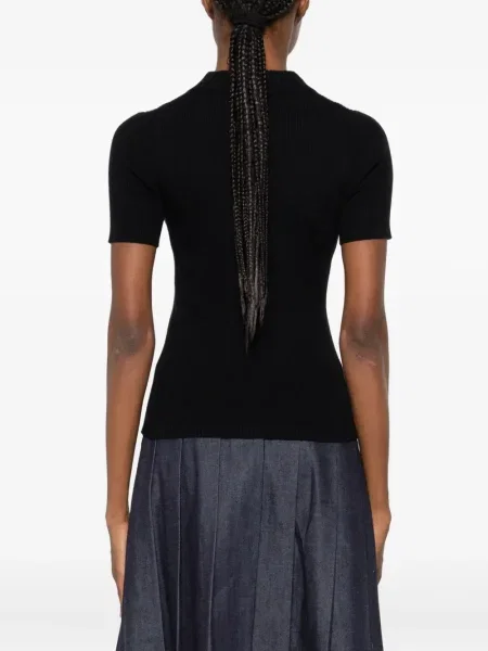 Polo Maison Kitsune tricotate negru