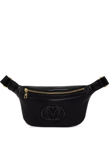 Diržas Love Moschino su autografu juoda
