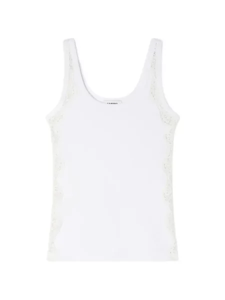 Top Sandro din dantelă alb