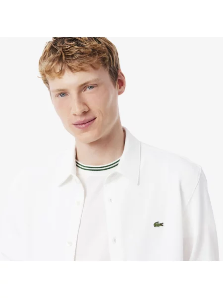 Lacoste Koszula Slim Fit Z Bawełny Piqué biały