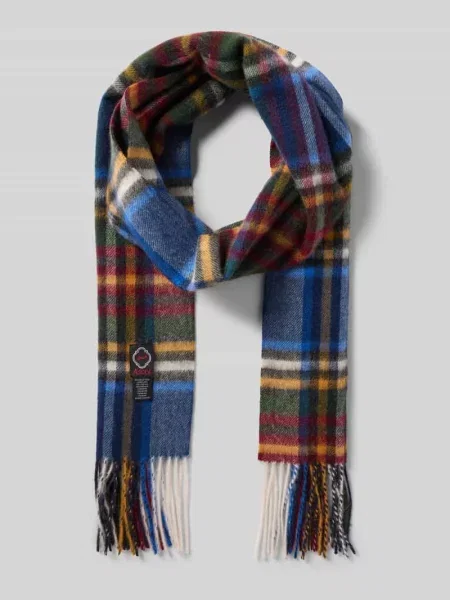 Szal z detalem z logo Ascot błękitna