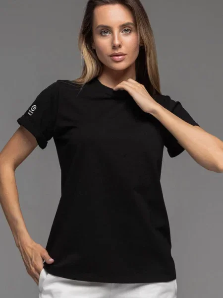 Женская трикотажная футболка чорна