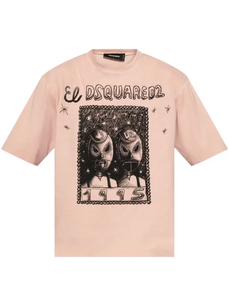 Tricou Dsquared2 cu imagine roz
