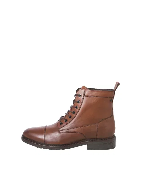 JACK & JONES Μπότες με κορδόνια JFWWENTWORTH κονιάκ