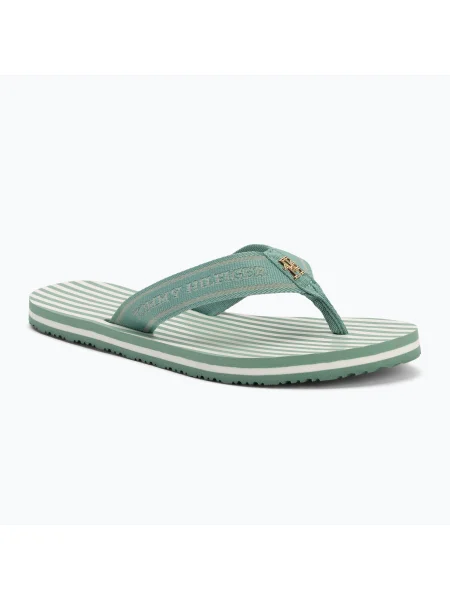 Női flip-flop papucs Tommy Hilfiger Stripes Beach Sandal charming green. Méret: 37 EU zöld