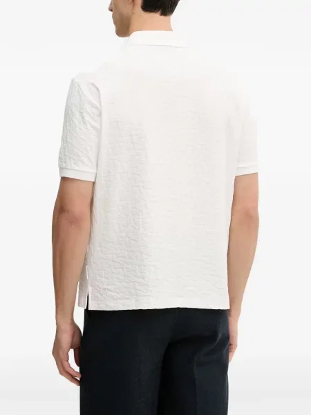 Tricou polo Armani Exchange cu autograf alb