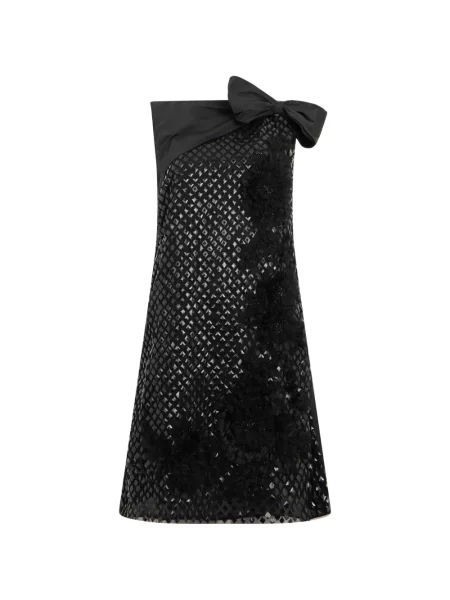 Rochie mini Alberta Ferretti cu funde negru