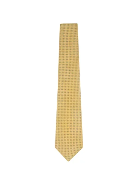 Cravată Kiton de mătase cu imprimeu geometric galben