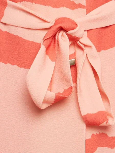 Sukienka midi Elisabetta Franchi z nadrukiem w abstrakcyjne wzory do kolan pomarańczowa