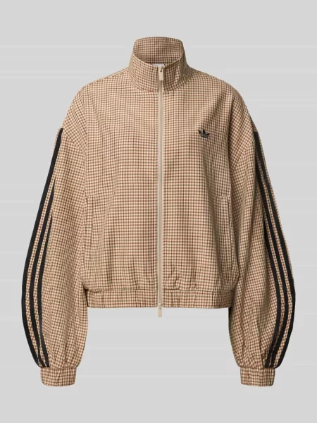 Bluza rozpinana o kroju slim fit z wyhaftowanym logo model CHECKS' Adidas Originals beżowa