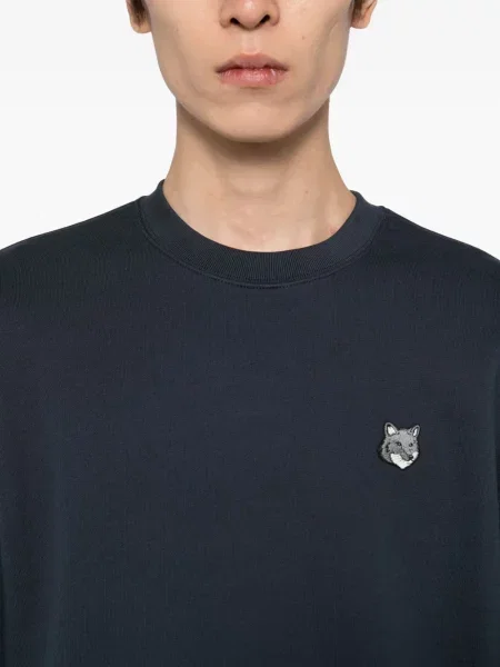 Hanorac Maison Kitsune cu broderie albastru