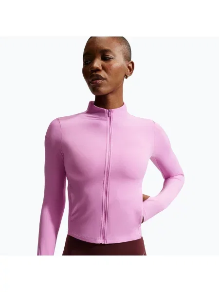 Bluză de antrenament pentru femei Nike Zenvy Dri-Fit Full Zip light magenta/white alb