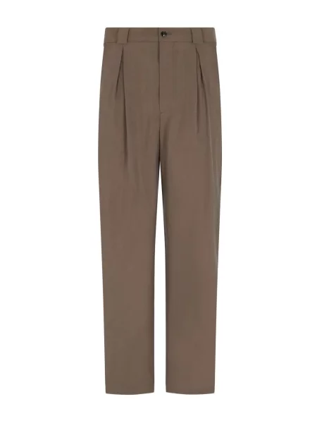 Pantaloni Giorgio Armani plisate maro