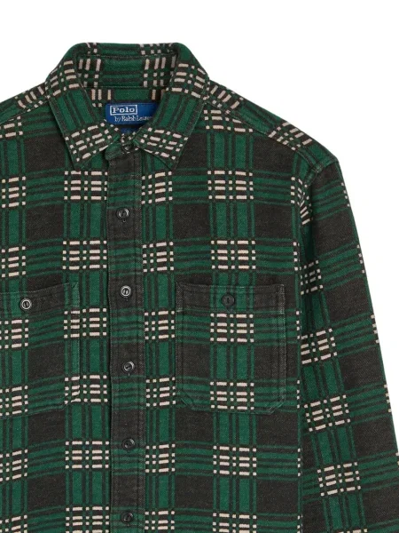 Patentni zatvarač na pola hlače Polo Ralph Lauren karirane s vezom žuta