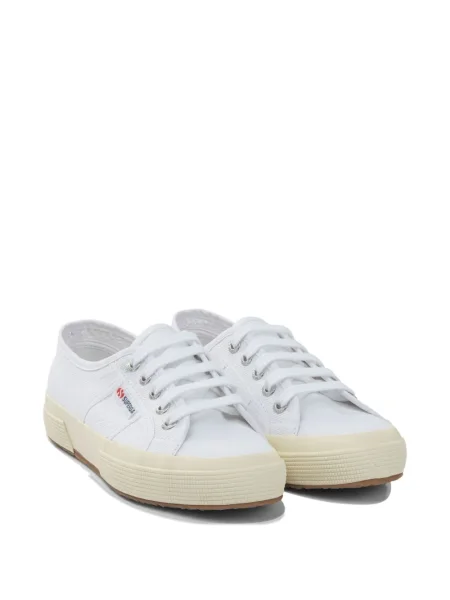 Sneakerși Superga cu șireturi din dantelă alb