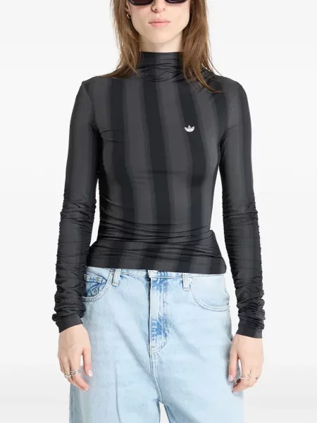 Șosete Adidas cu dungi cu tepi plasă maro