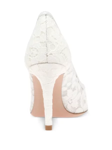 Pantofi cu toc Gianvito Rossi din dantelă alb
