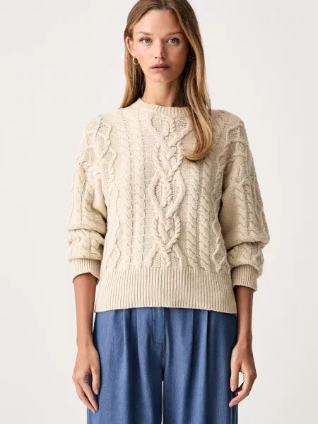 Weekend Max Mara pulover pentru femei din lână WKDALBEN bej