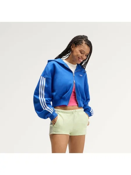Mikina s kapucí adiSignature 3 Stripes Full bílá