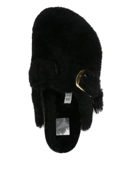 Papuci tip mules Birkenstock cu cataramă negru