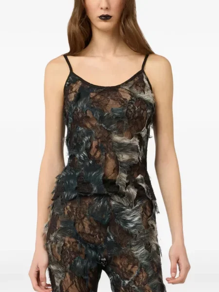 Top Roberto Cavalli din dantelă negru