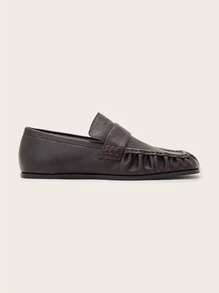 AllSaints loafers slip-on pentru femei din piele Julie Loafer maro