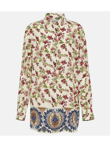 Jedwabny top Etro z nadrukiem