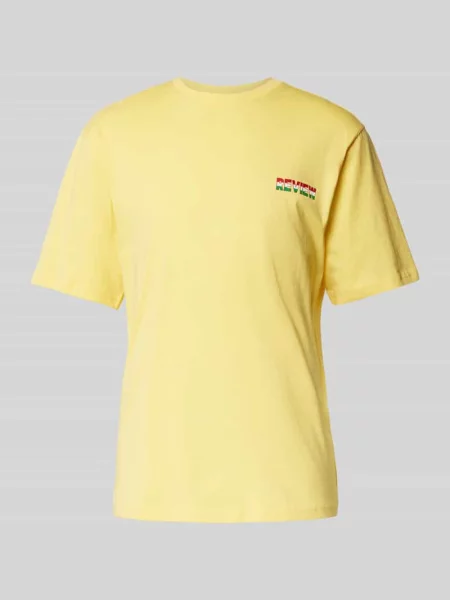T-shirt z nadrukiem z logo Review żółta