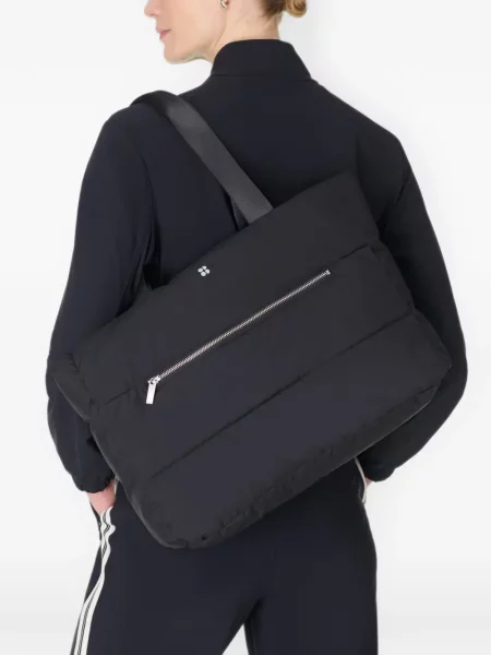 Geantă shopper Sweaty Betty cu bretele cu autograf negru