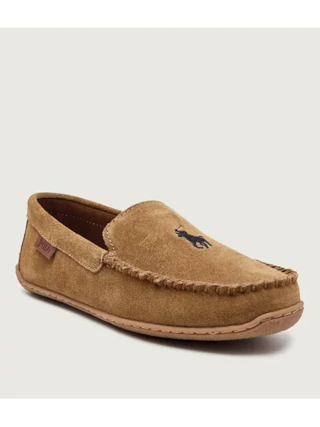 POLO RALPH LAUREN Papuci de casă BRENAN | piele întoarsă bej